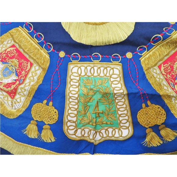 Hermes Gold and Blue Silk Scarf - Picture 10 of 15